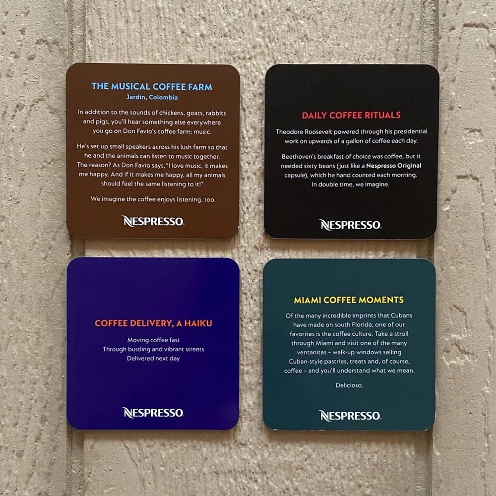 Nespresso Coffee Quote Coasters Set - Picture 4 of 4